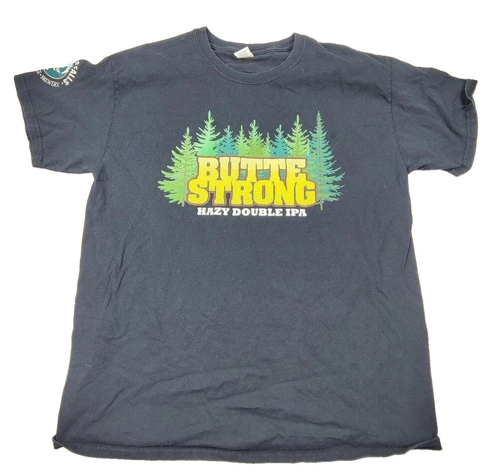 Gildan Shirt Mens Medium Gray Butte Strong Hazy Double IPA Beer Graphic Tee